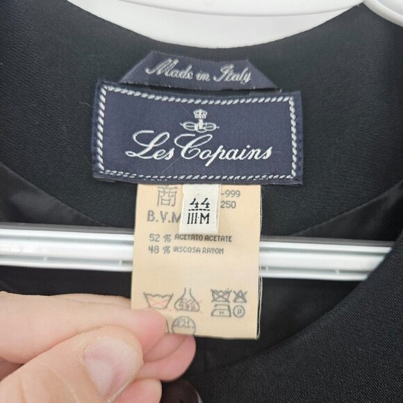 Les Copains Longline One Button Jacket Black Women’s Size 44 U.S. 8 Minimalist - Picture 5 of 9